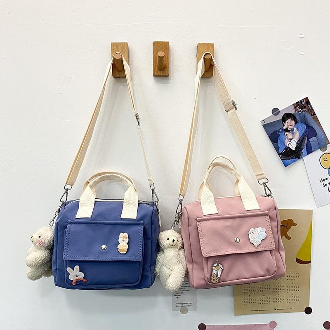 Preppy Style Collage Messenger Bag Soft Girl Aesthetic | Etsy