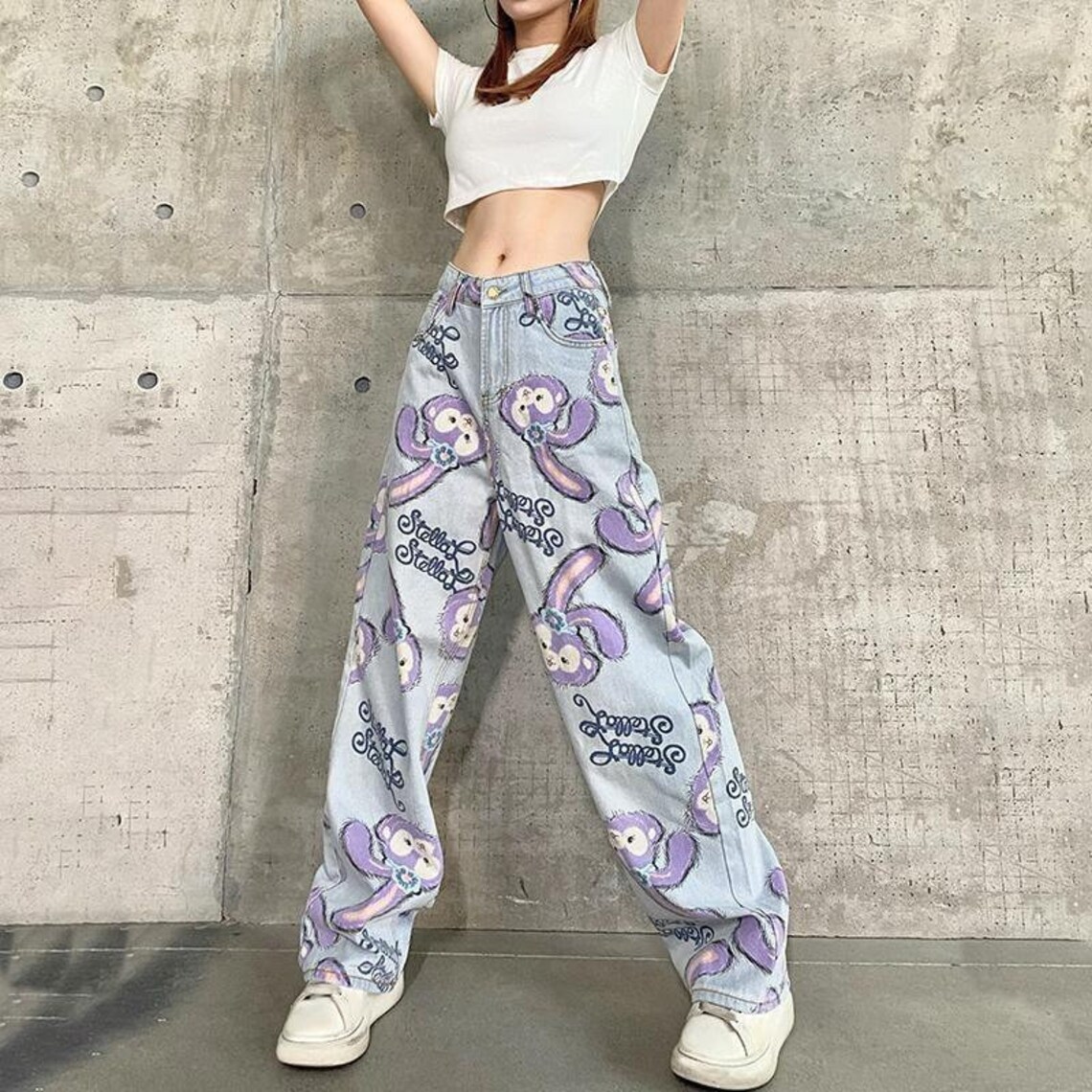 Harajuku Y2K Hippie Straight Pants Retro 80s 90s kpop Etsy