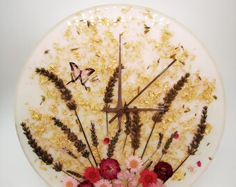Clock, wall clock, epoxy clock, mural