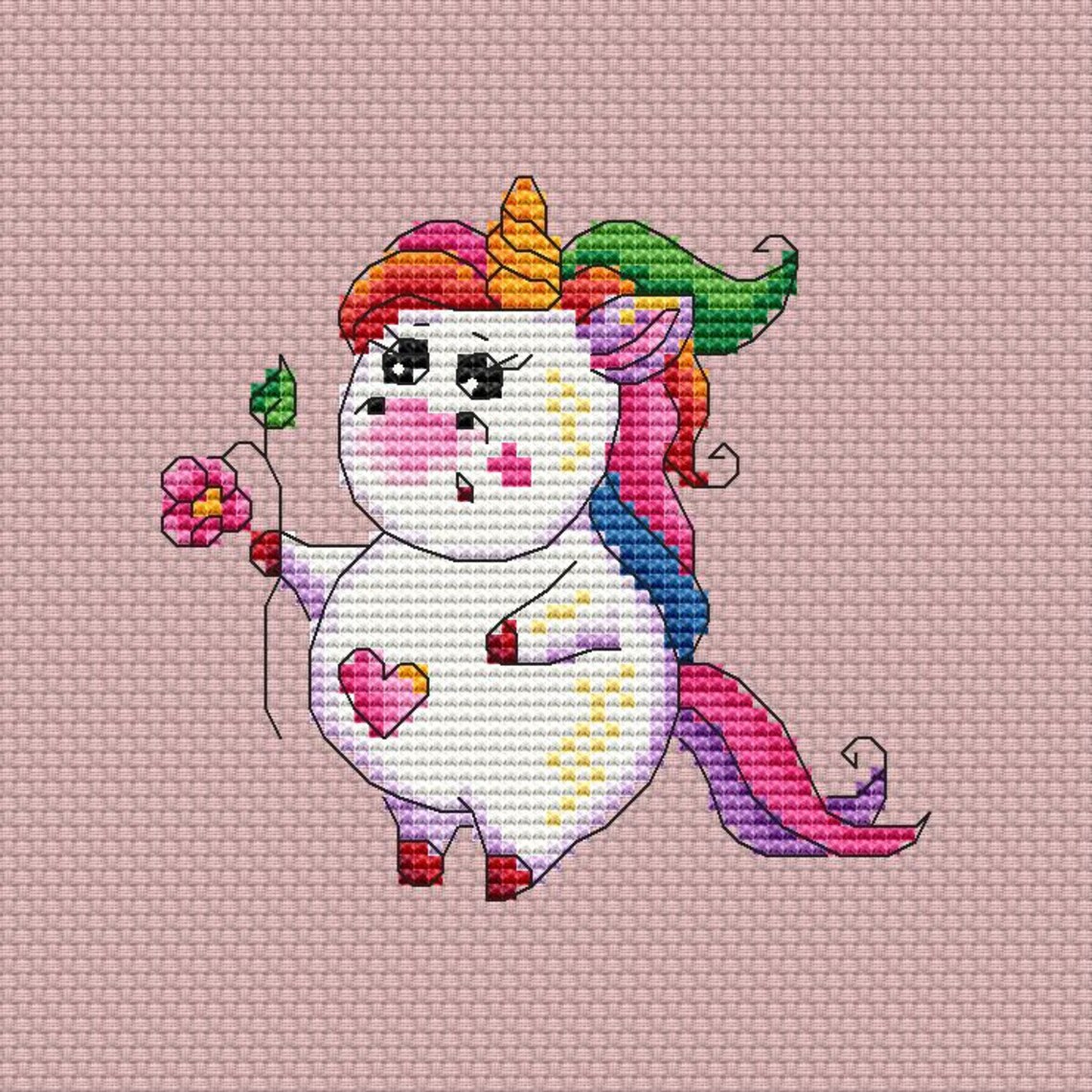 Unicorn Cross Stitch Pattern Unicorn Design Cute Nursery | Etsy