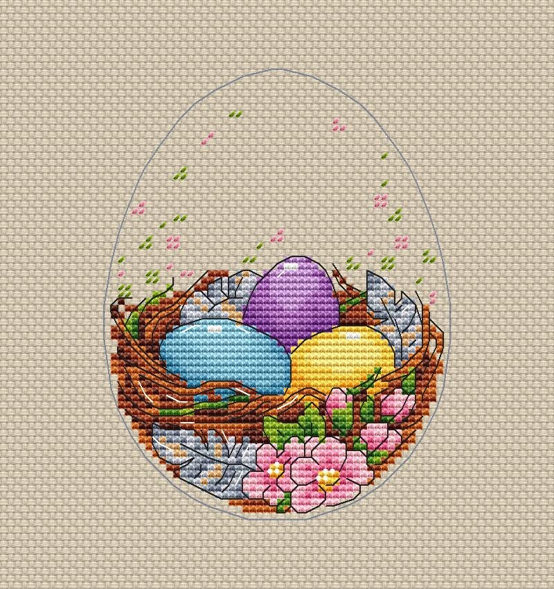 Happy Easter Cross Stitch Pattern Easter basket cross stitch Etsy