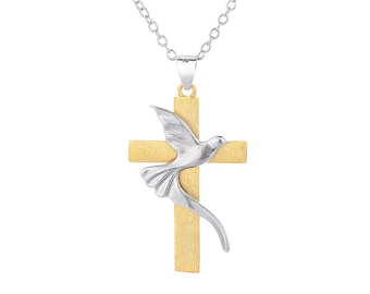 Peaceful Cross Pendant in 925 Silver by White Alpina