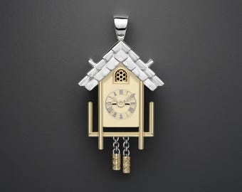 Szwajcarski wisiorek z kukułką ze srebra próby 925 marki White Alpina