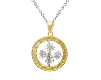 Pendant Edelweiss Schilling 1985 silver 925