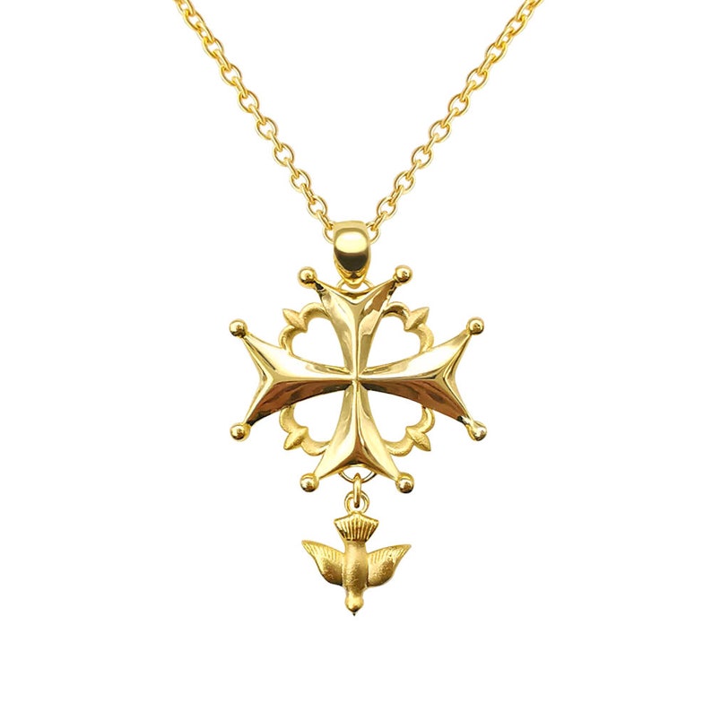 Hugenottenkreuz Anhänger in Silber 925 Gold von White Alpina Etsy.de