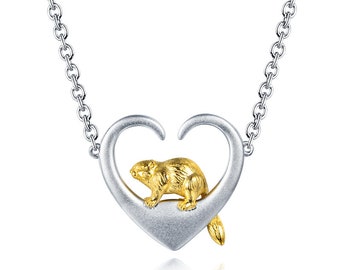 Marmot Heart pendant in 925 silver by White Alpina