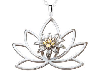 Edelweiss The White Lotus Pendant in 925 Silver