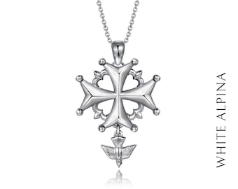 Jewels By Lux 14k White Gold 23.50X17.00 mm Polished Cross Pendant
