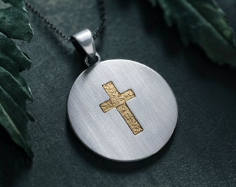 Peaceful Cross Pendant in 925 Silver by White Alpina