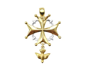 Huguenot Cross pendant in 9k gold by White Alpina