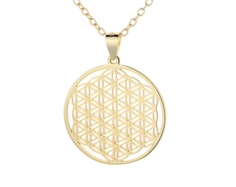 Flower of Life pendant in 925 gold-plated silver by White Alpina.