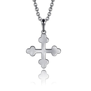 925 silver cross-shaped pendant of Saint-Maurice GM Brilliant model by White Alpina.