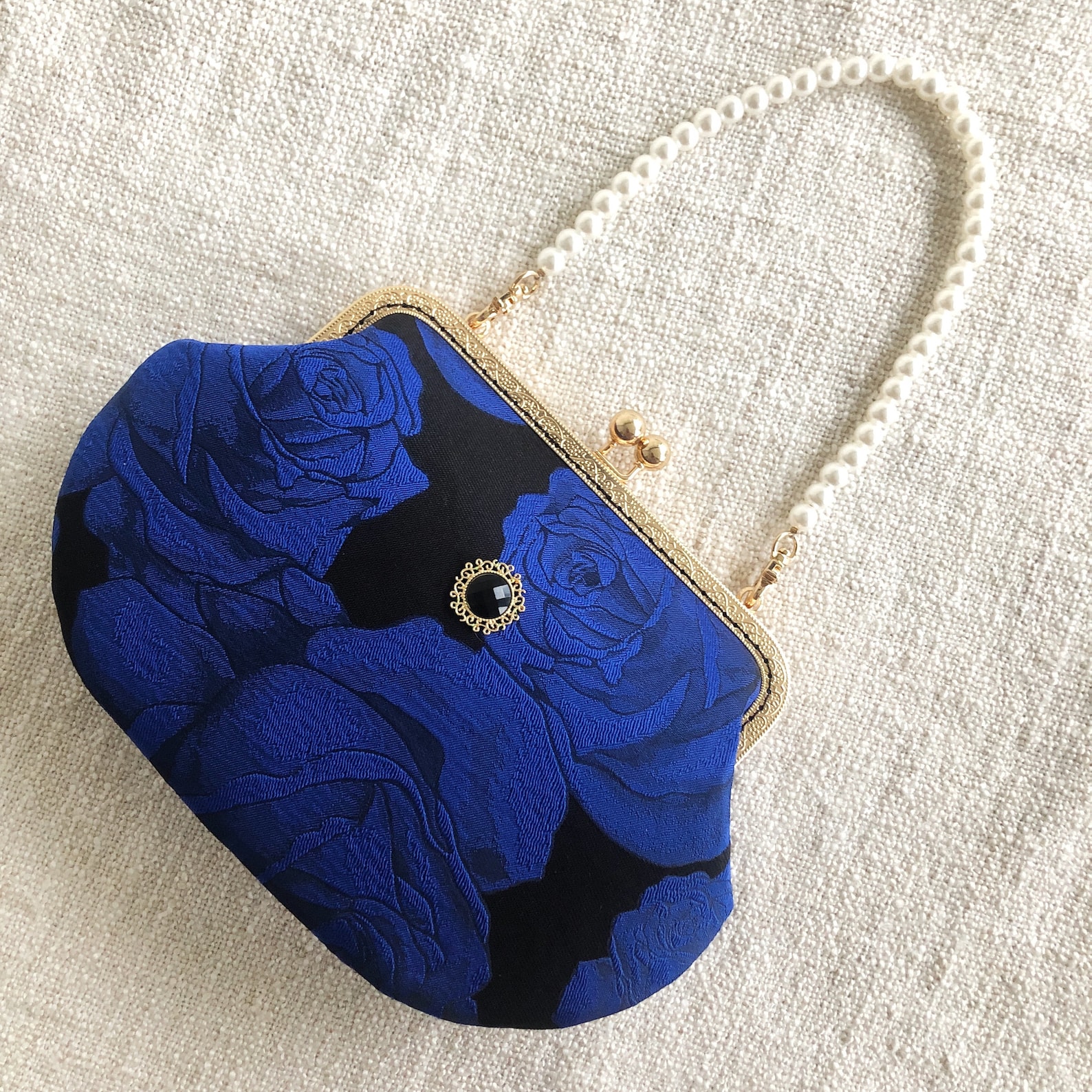 Blue Roses / Clutch PurseKisslock BagClasp Pursemetal Etsy
