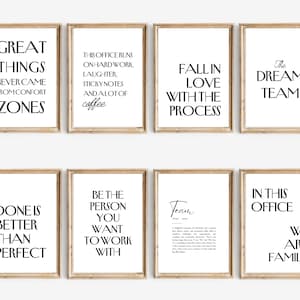 Office Team Set of 10 Prints, Minimalist Office Quotes Art, Home Wall Decor, Office Wall Art, Office Printable Wall Art