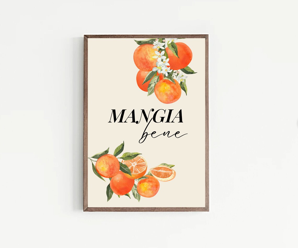 Italian Quotes Printable Poster Set of 3, Italy Wall Art Kitchen