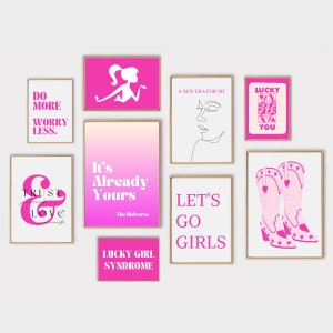 Manifest for Me,  Wall art set, Girly Pink set of art, Self care manifest, Instant Download, Digital item