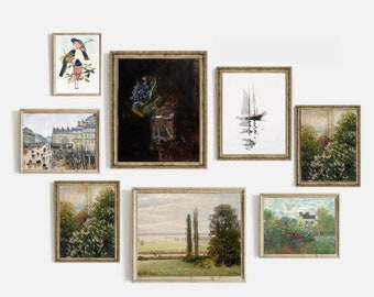 Vintage European Gallery Wall Art Set of 9 (Digital Download)