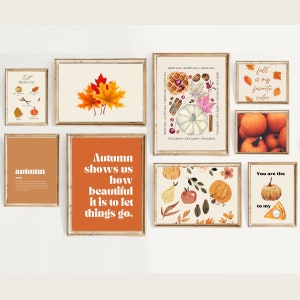 Set von 9 Drucke, Herbst Wandkunst, Herbst Galerie Wand Set, Herbst Natur Poster, digitaler Download, druckbare Wandkunst