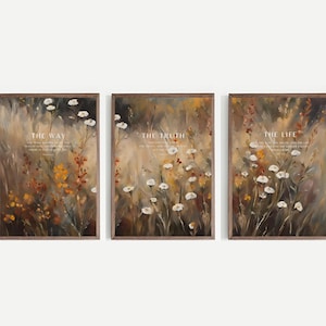 Christian Vintage Paintings Set of 3 the Way the Truth - Etsy
