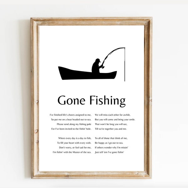 Gone Fishing Funeral Poem Etsy