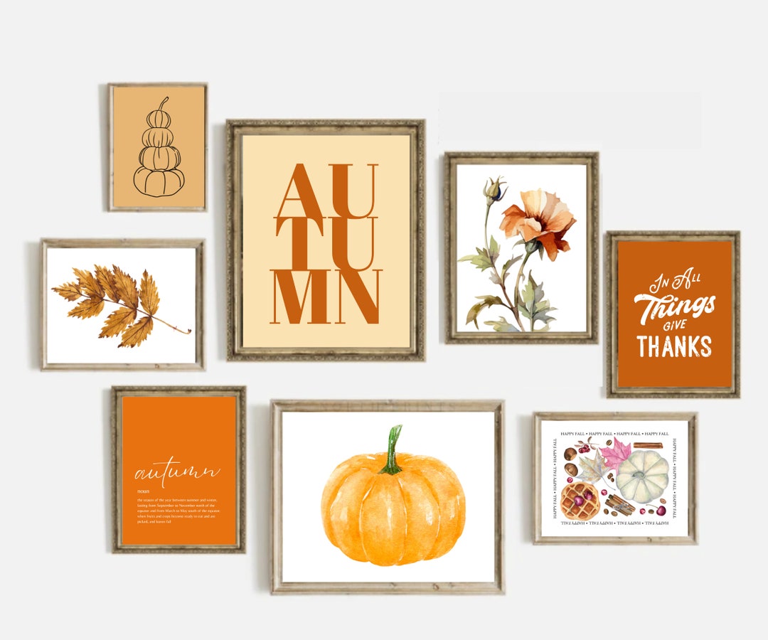 Fall Gallery Wall Art Set, Autumn Nature Prints (digital Download) - Etsy