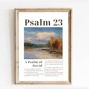 Psalm 23 Scripture Wall Art, Vintage Bible Verse Print, Christian Home Decor, Digital Download, The Lord Is My Shepherd Christian Wall Art