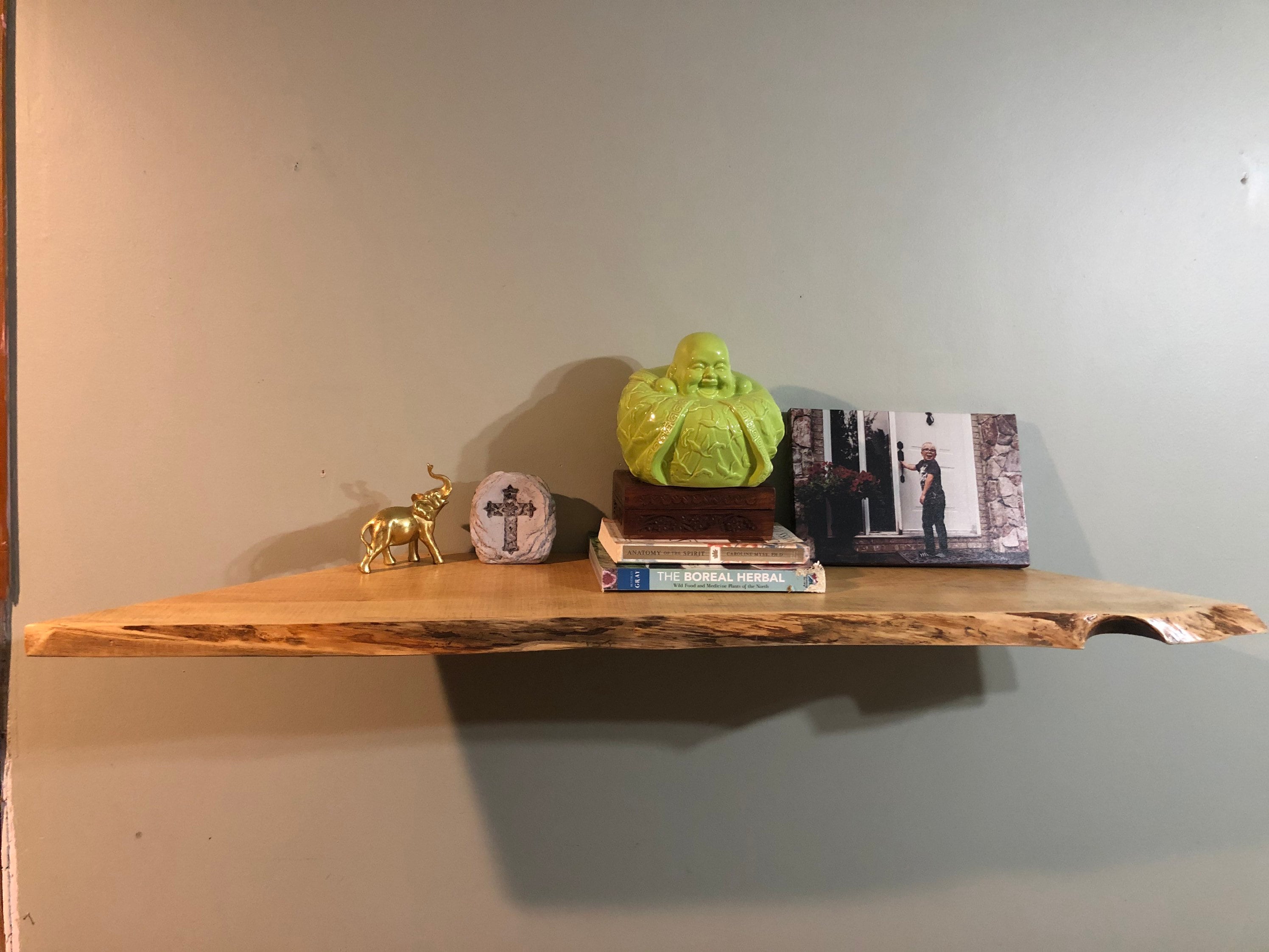 Live Edge Floating Shelf With Adaptable Hang Ledger Board Etsy