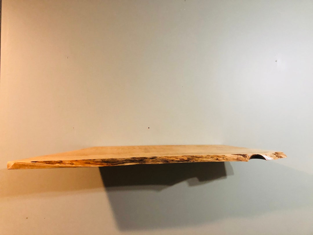 Live Edge Floating Shelf With Adaptable Hang Ledger Board Etsy