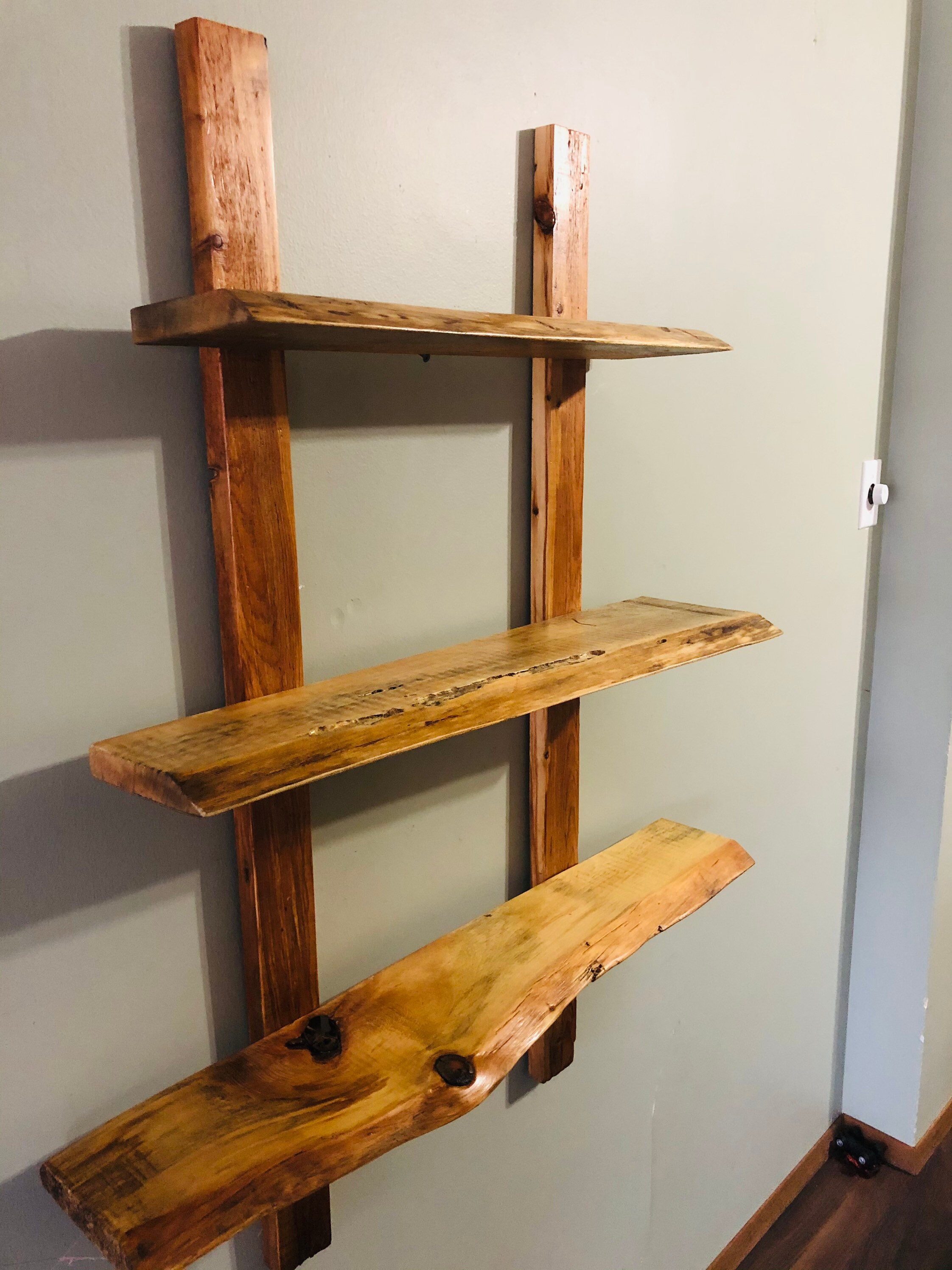 Live Edge 3 Tier Shelving Unit Etsy Canada
