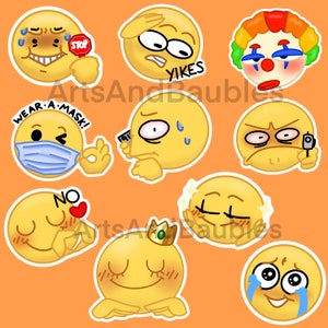 Cursed Emoji Sticker Pack Art Print for Sale by bigmemeenergy