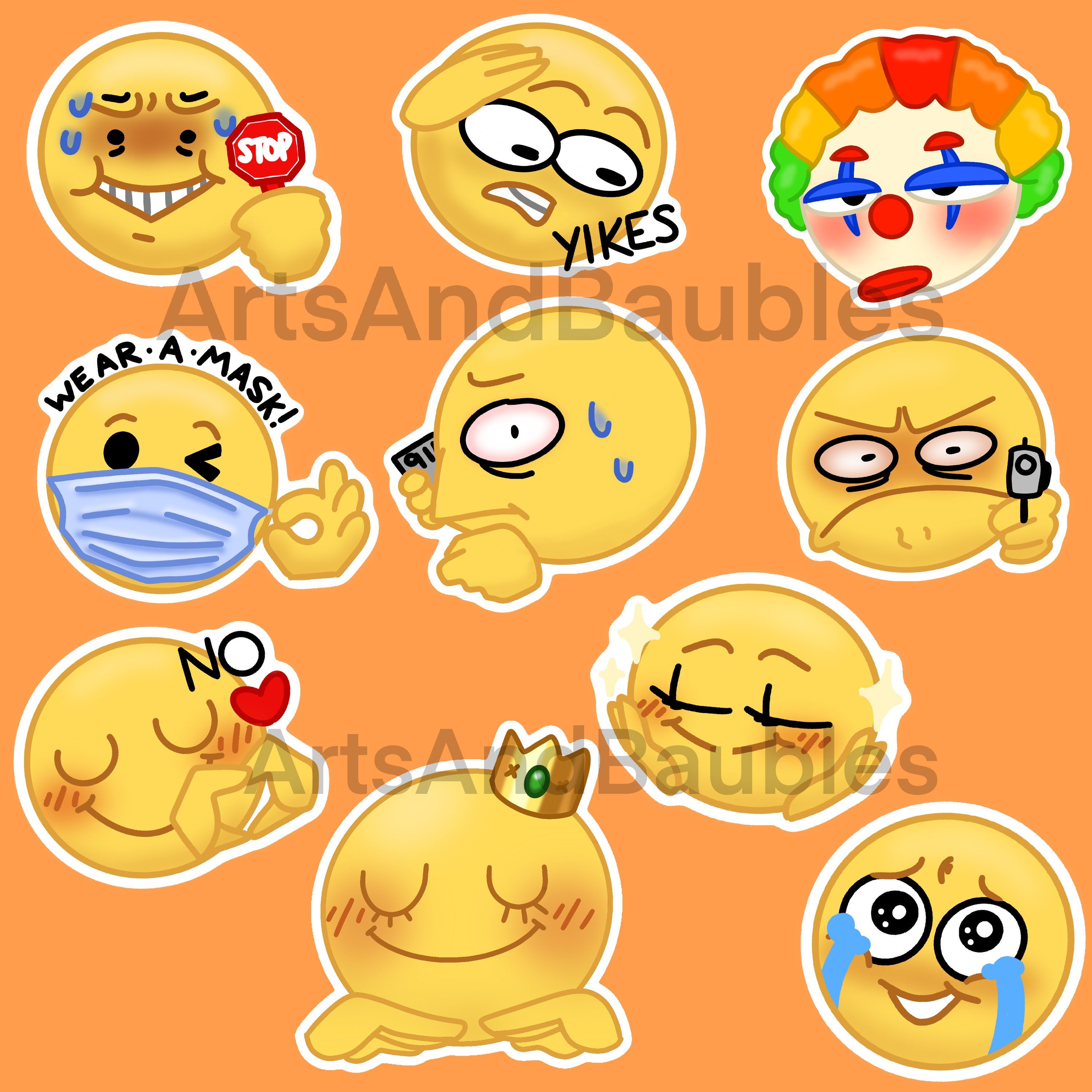 Cursed Stressed Emoji Sticker for Sale by LLFits