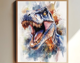 T-Rex Dinosaur Poster, Jurassic Wall Art, Boys Room Decor, Animal Print, Dinosaur Print, T-Rex Poster, T-Rex Wall Art, Boys Room Wall Art