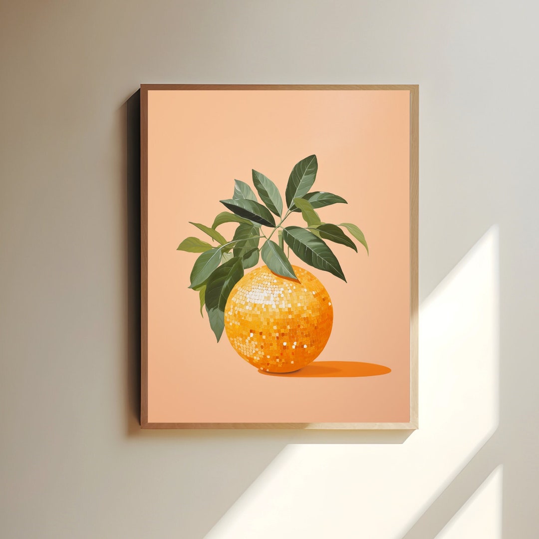 Disco Orange Poster, Retro Citrus Wall Art, Funky Orange Groove Print ...