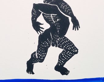 Ambiguity V, painted on linocut print