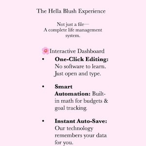 Interactive Life Admin Dashboard | Pink Budget Tracker & Meal Planner | Aesthetic Monthly Finance App | Editable Goal + Grocery Tracker PDF