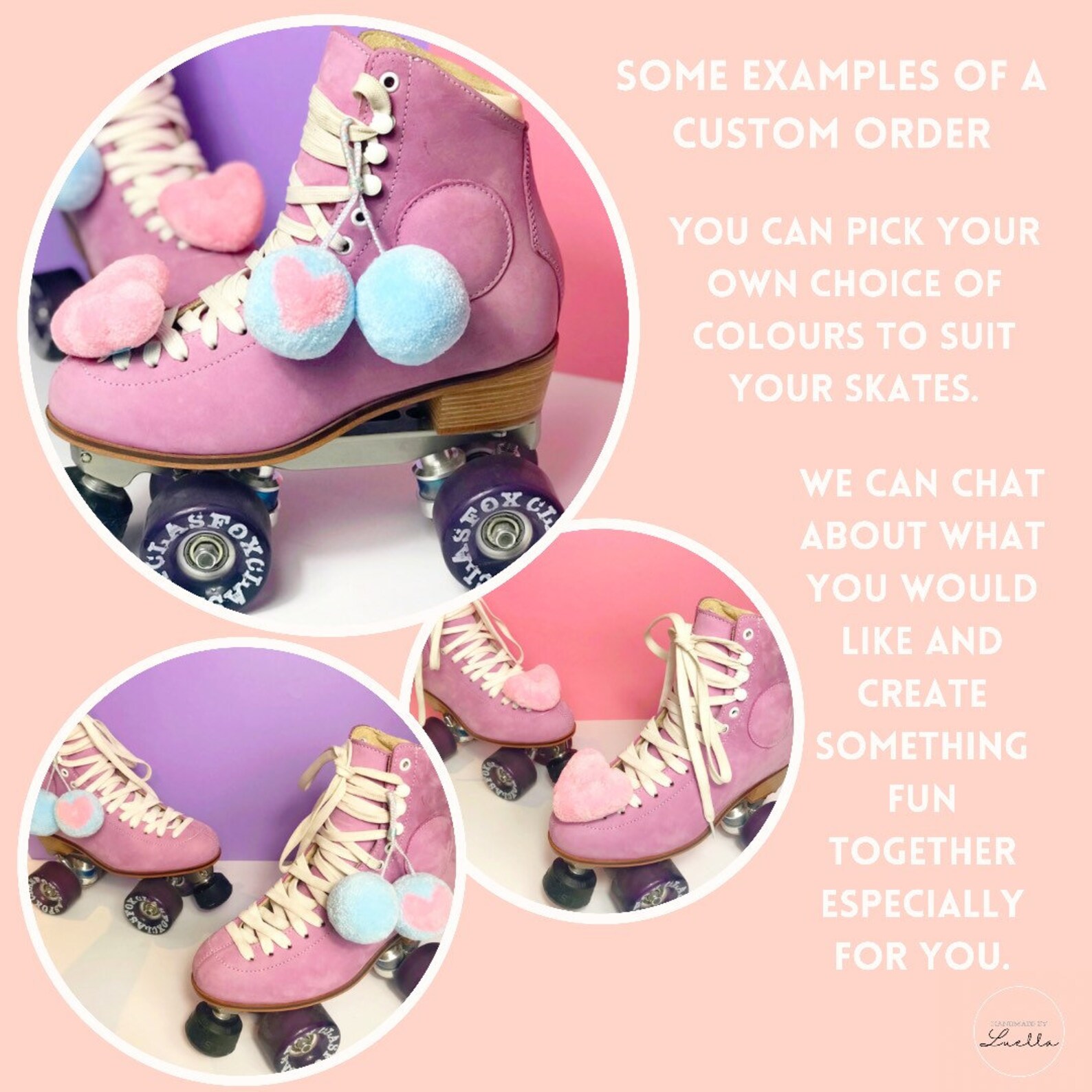 Roller Skate Pom Poms/ Skate Pom Pom Glitter Kitties/ Etsy Singapore