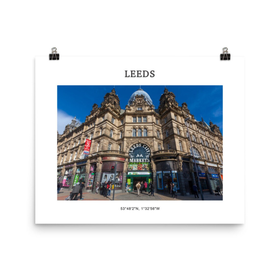 Leeds Poster Unique Home Decor Location Wallart UK Travel Etsy