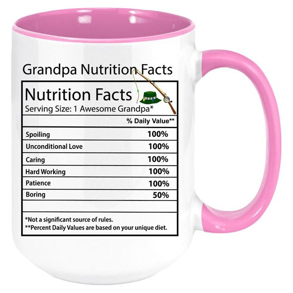 Grandpa Mug, Grandpa Gift, Grandpa Nutritional Facts Mug, B