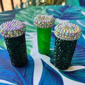 Blinged Out Rhinestone Prescription Bottles - Fancy Rx Keepers