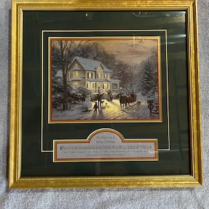 Thomas Kincade, “Home For The Holidays” Framed Art Print, Collector’s Society 1996
