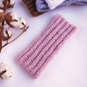Hoofdband van 100% alpaca - roze