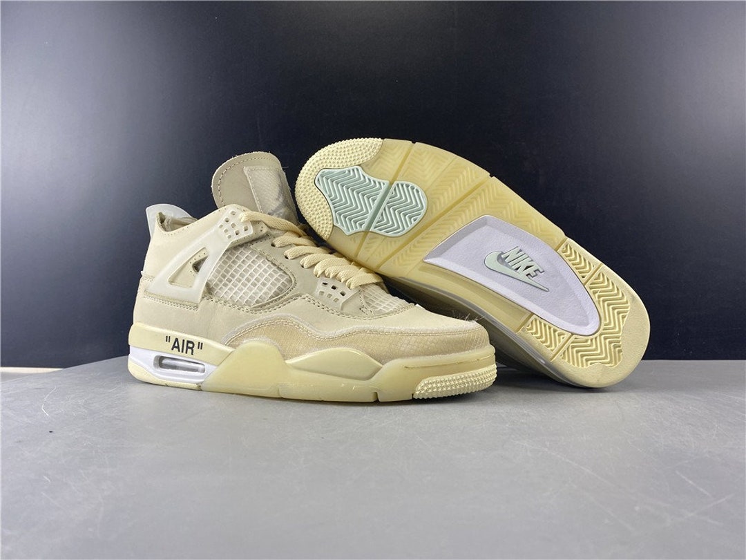 off white x air jordan 4 retro sail & muslin