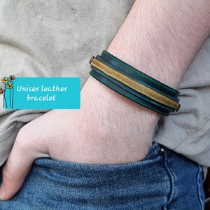 Pulsera de cuero, Pulsera de cuero hecha a mano, Pulsera de cuero unisex, Pulsera de cuero para mujer, Pulsera de cuero hecha a mano, Lederarmband