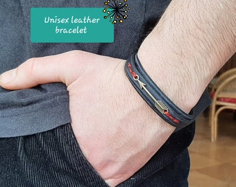 Leather Bracelet, Unisex leather bracelet,  Handmade leather bracelet, leather bracelet for boys, leather bracelet for girls.