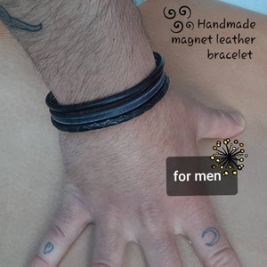 Für Männer Lederarmband, Handgefertigtes Lederarmband, Magnet Lederarmband, Für Männer Magnet Lederarmband, Lederarmband,