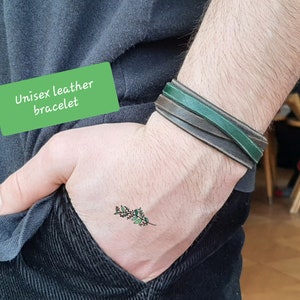 Pulsera de cuero hecha a mano, pulsera de cuero, pulsera de cuero unisex, pulsera de cuero para niños, pulsera de cuero para niñas, brazalete de cuero