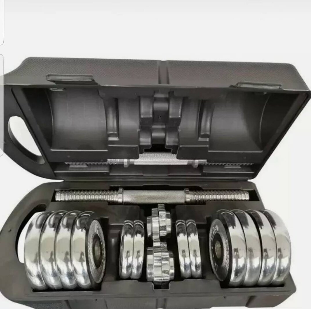 30kg Dumbbells Weights Set Cast Iron Chrome With Box Etsy Canada