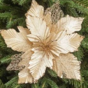 Gold /Poinsettia Luxury Large 30cm Poinsettia / Christmas Decorations / Christmas Tree Decor / Gold Poinsettia