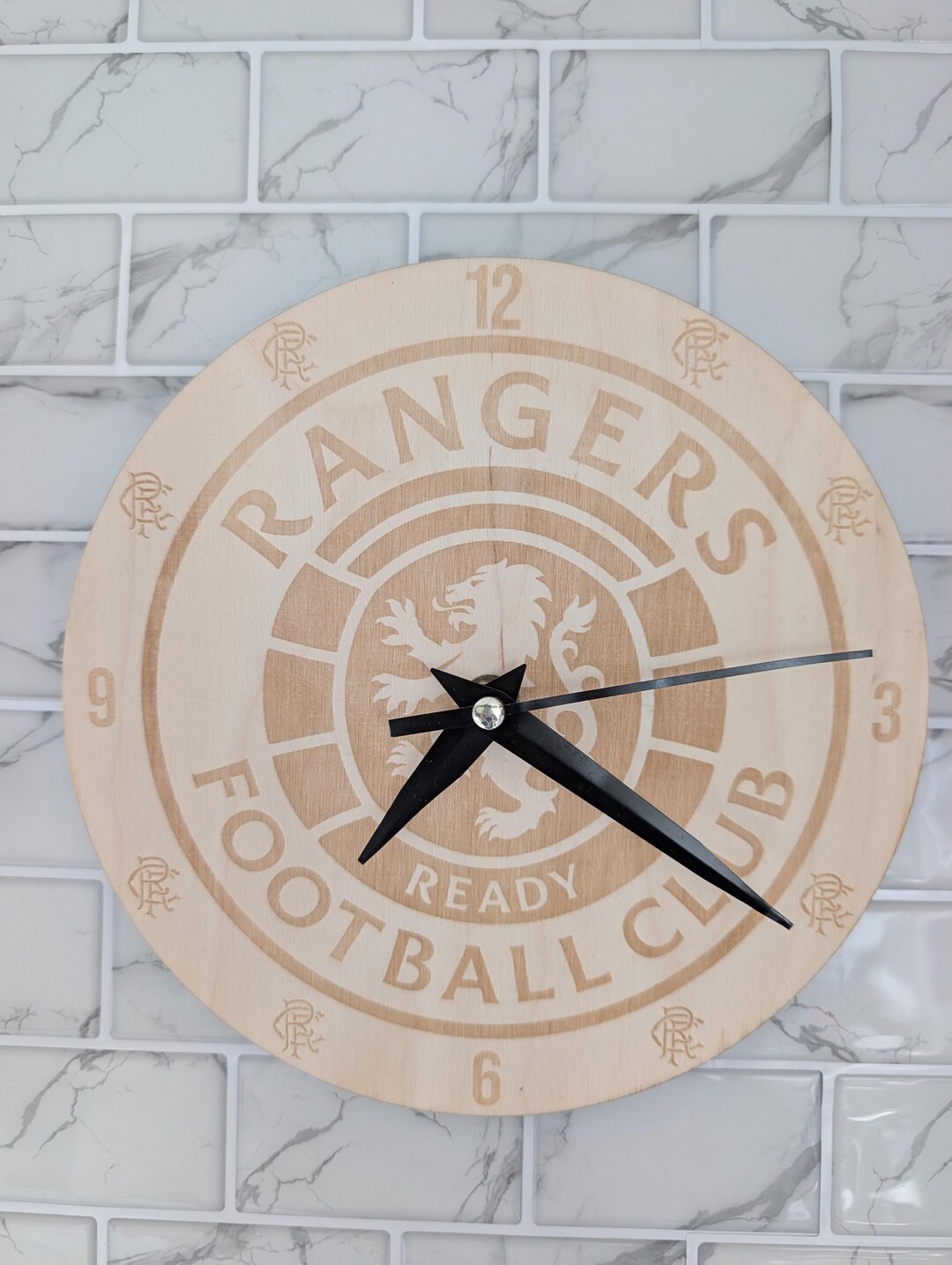 Rangers Wall Clock, Laser Engraved Wooden Clock - Etsy