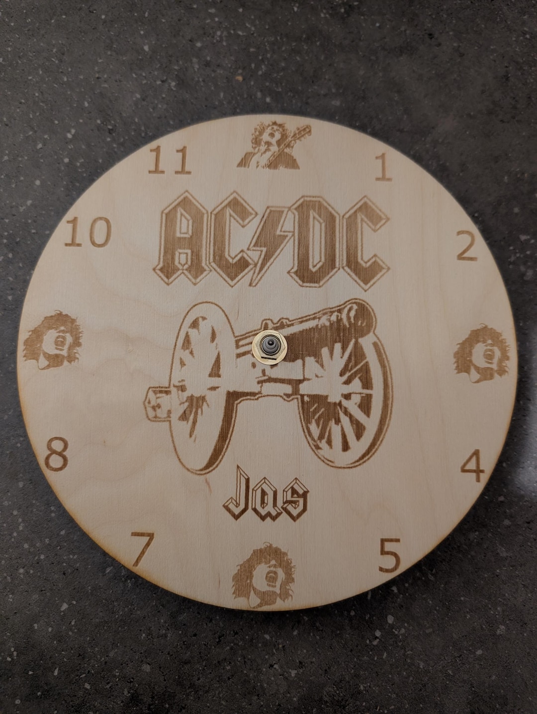AC/DC Clock, Laser Engraved Wooden Clock - Etsy Canada